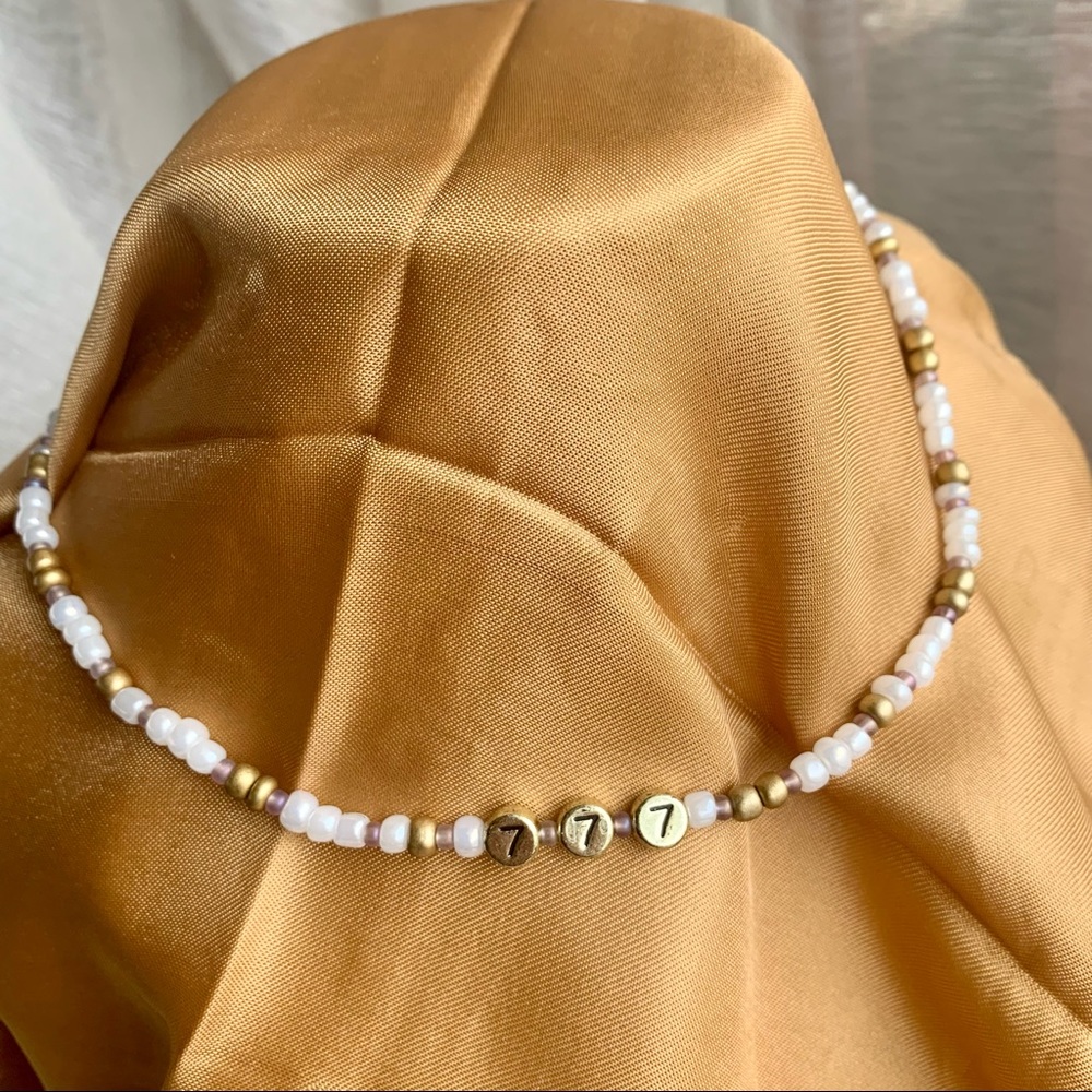 Angel Numbers 777 Beaded Necklace